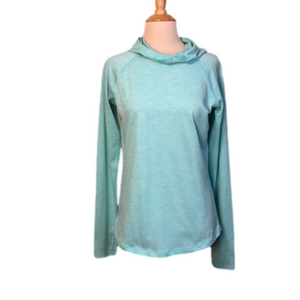 UNDER ARMOUR Heatgear Threadborne Lt. Turquoise Fitted Lightweight Hoodie Size S